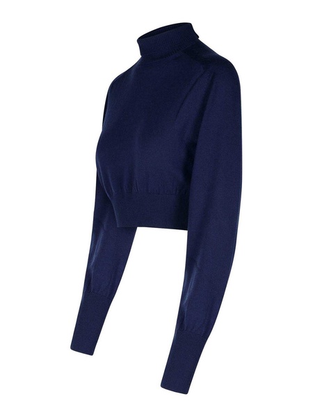 'ULULATO' BLUE VIRGIN WOOL TURTLENECK SWEATER