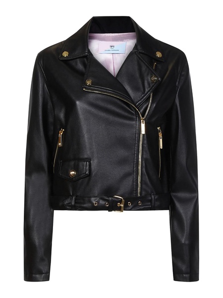 Faux leather biker jacket