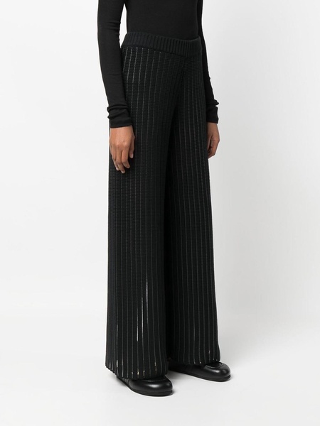 Wide leg knittedd trousers