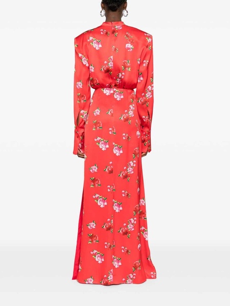 All-Over Floral Print Silk dress