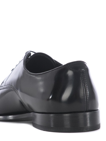 Black brushed leather Derby shoes