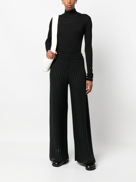 Wide leg knittedd trousers