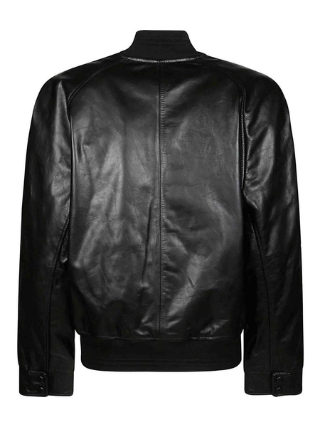 Over Black Leather Jacket