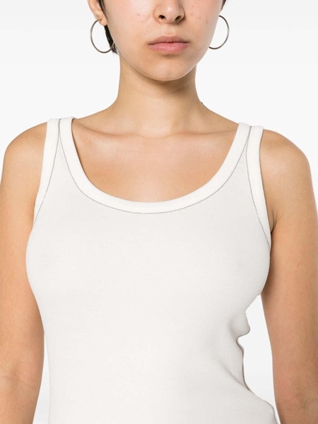 Ribbed cotton sleeveless top