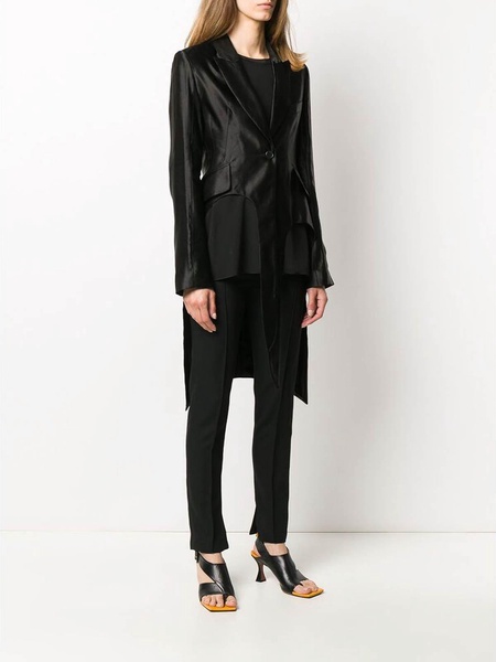 Cotton-blend asymmetric tail jacket