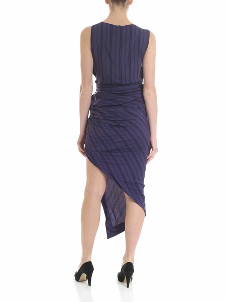 Vian dress with blue and black stripes