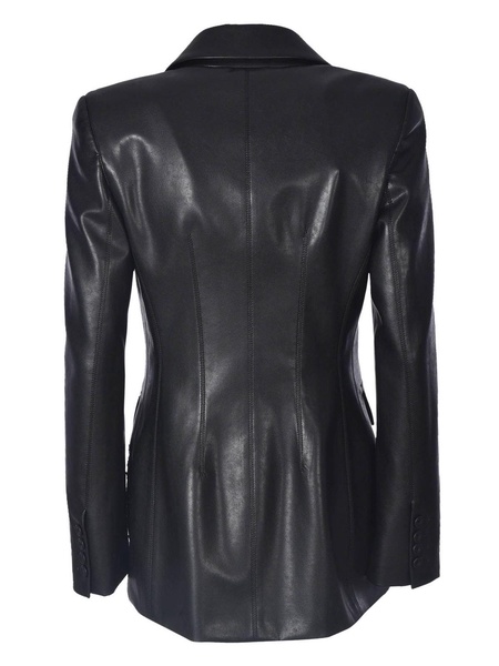 Synthetic leather jacket with embroidery in b