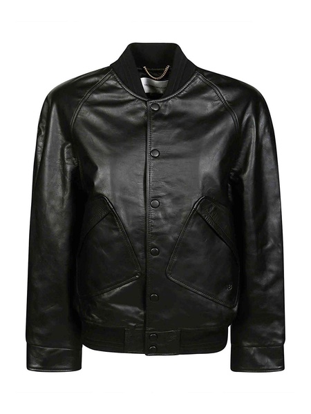 Over Black Leather Jacket