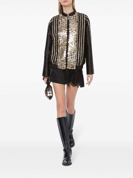 Sequin-Decorated Bomber Jacket