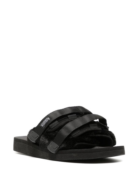 Nylon and eco fur sliders