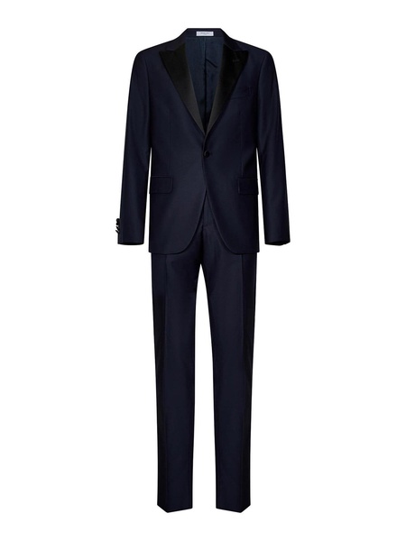 Dark Blue Stretch Virgin Wool Tuxedo Suit