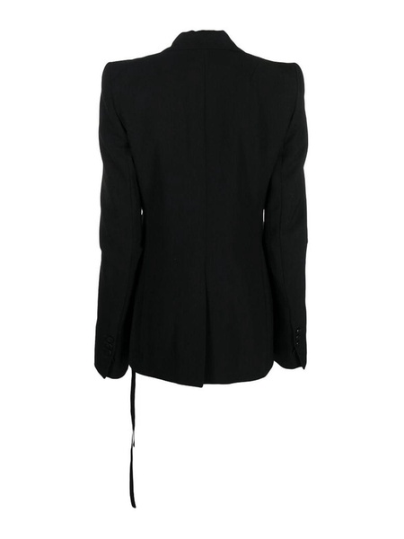 Black notched lapels button jacket