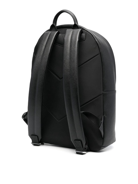 Logo-print leather backpack