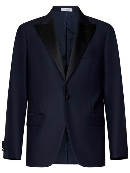 Dark Blue Stretch Virgin Wool Tuxedo Suit