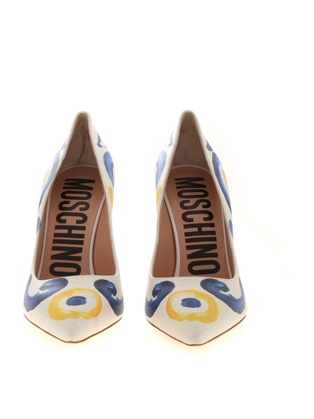 Majolica print pumps in ice color