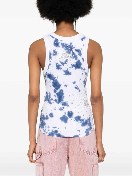 Tie Dye Splash Embroidery Tank Top