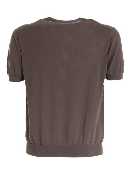 Short sleeved sweater in brown