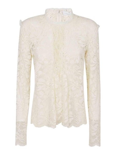 Blouse with lace