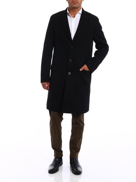 Skinny fit wool blend coat