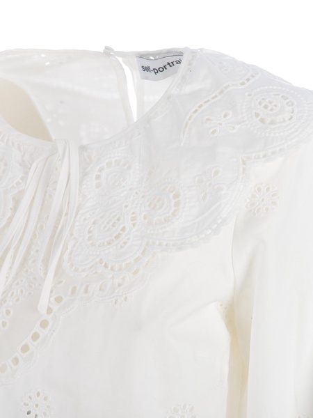 Blusa In Cotone Ricamato - Bianco / 12