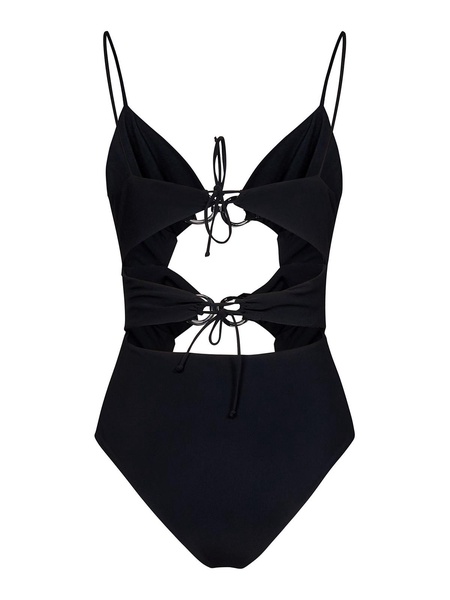 Black one-piece swimsuit