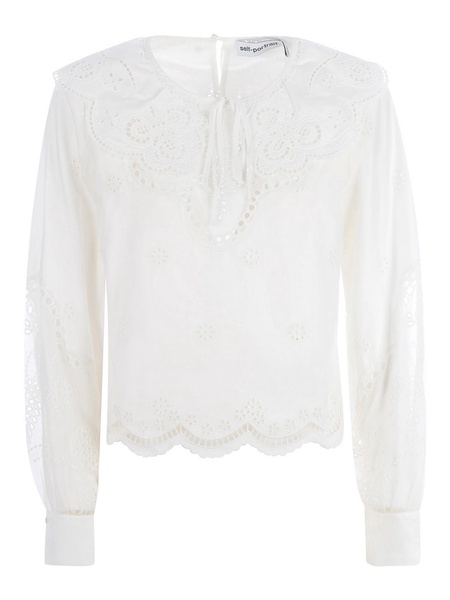 Blusa In Cotone Ricamato - Bianco / 12