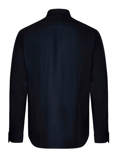 Midnight Blue Wool Blend Overshirt