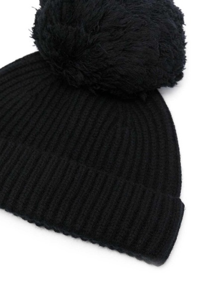 Wool Beanie With Big Pompom