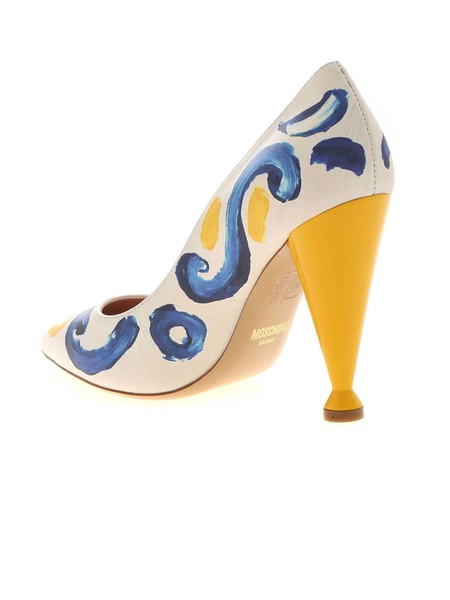 Majolica print pumps in ice color