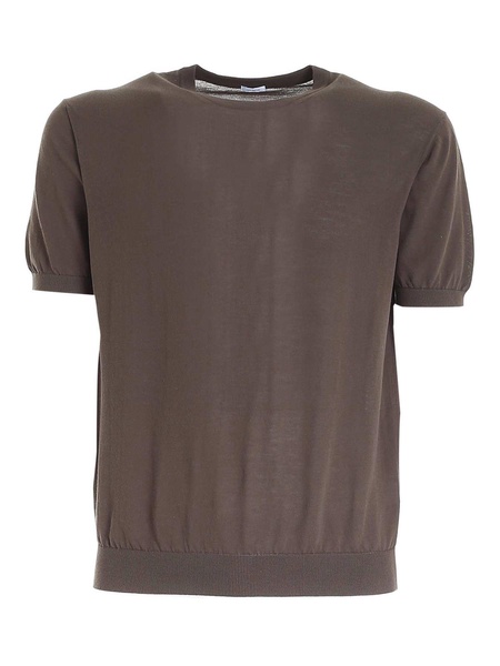 Short sleeved sweater in brown