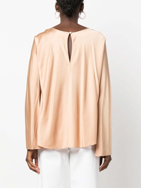 Silk satin roundneck shirt