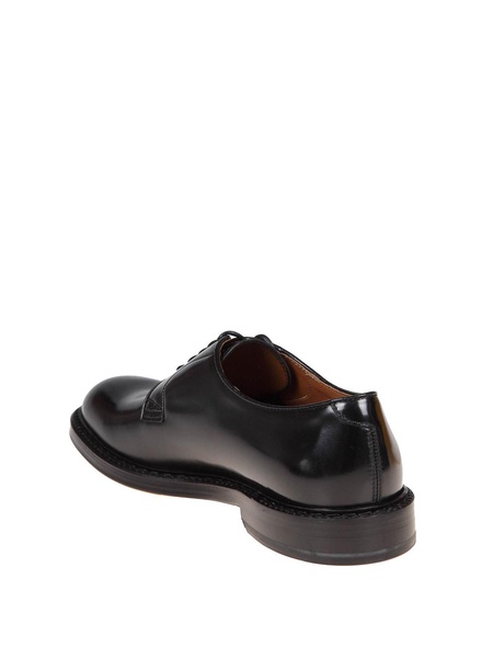 Doucals Black Leather Derby Shoe