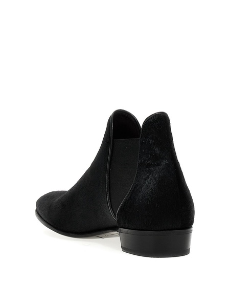 Calf hair ankle boots