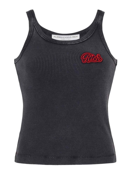 Logo Ribbed Cotton Tank Top