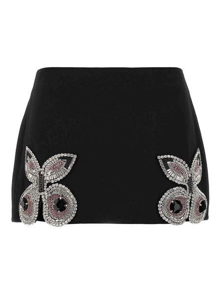 embroidered butterfly mini skirt