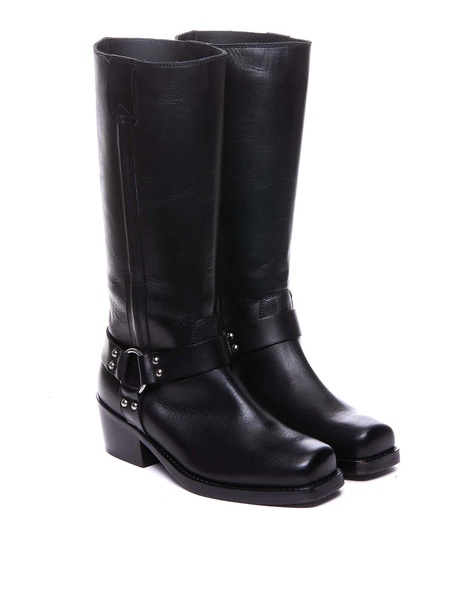 Black krizia boots lateral zip