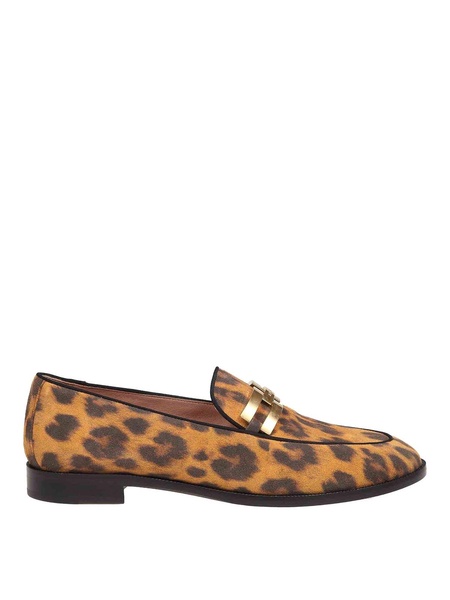 Brandi moccasins in spotted print suede