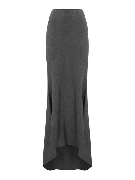 Long Asymmetric Skirt In Wool Blend