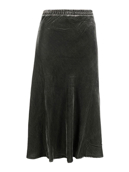 Velvet flared midi skirt