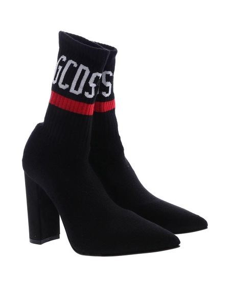 Black ankle boots with GCDS logo