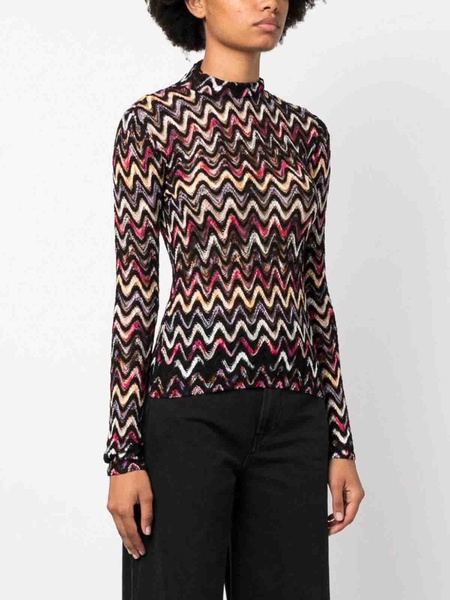 Zigzag Woven-Design Top