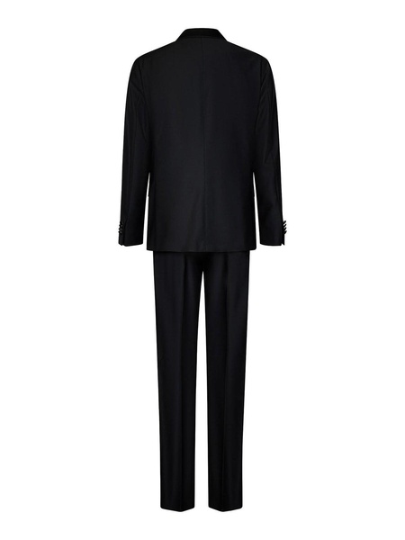 Black Virgin Wool Tuxedo Suit