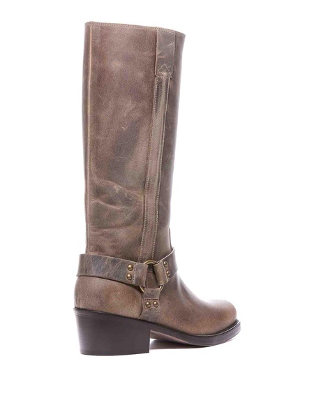 Taupe krizia boots lateral zip