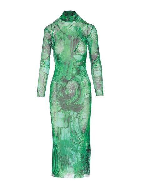 Green print dress