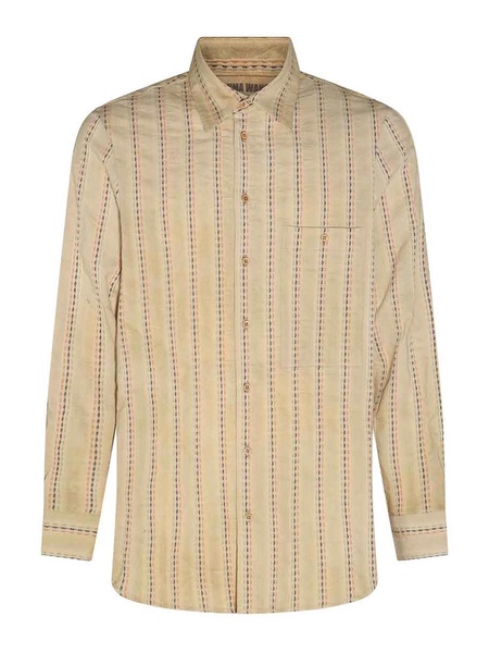 Tan Cotton Stripe Shirt