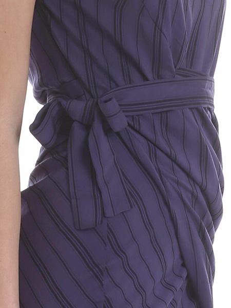 Vian dress with blue and black stripes