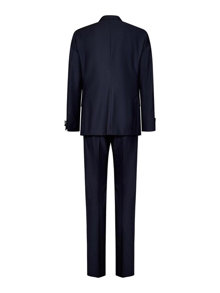 Dark Blue Stretch Virgin Wool Tuxedo Suit