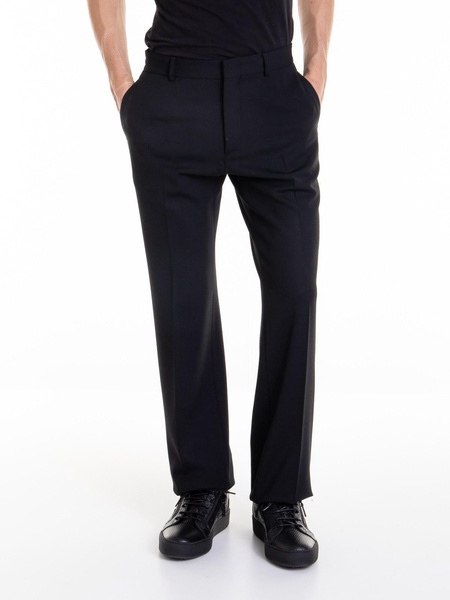 Black stretch wool pants