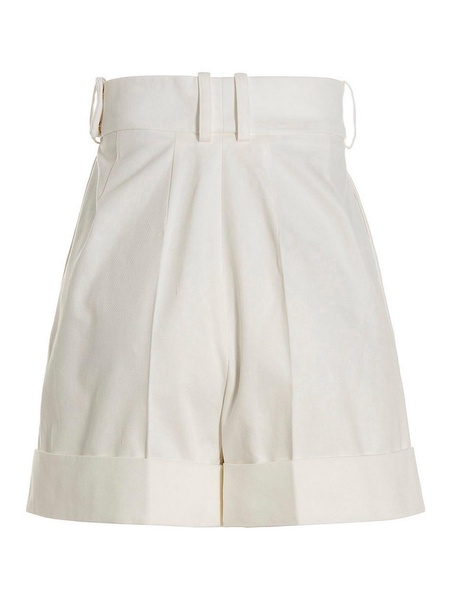 Shorts with front pleats