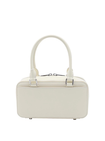 White Leather Top Handle Bag